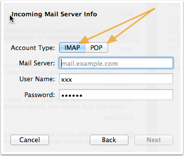 connecting to your mail box using imap or pop3