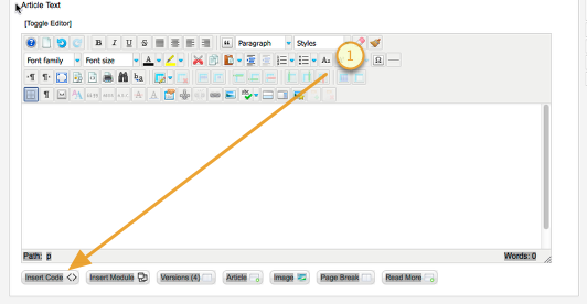 Open the Joomla article