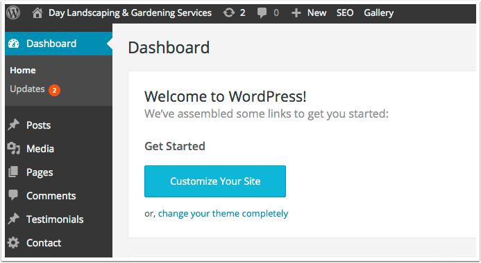 open your wordpress dashboard